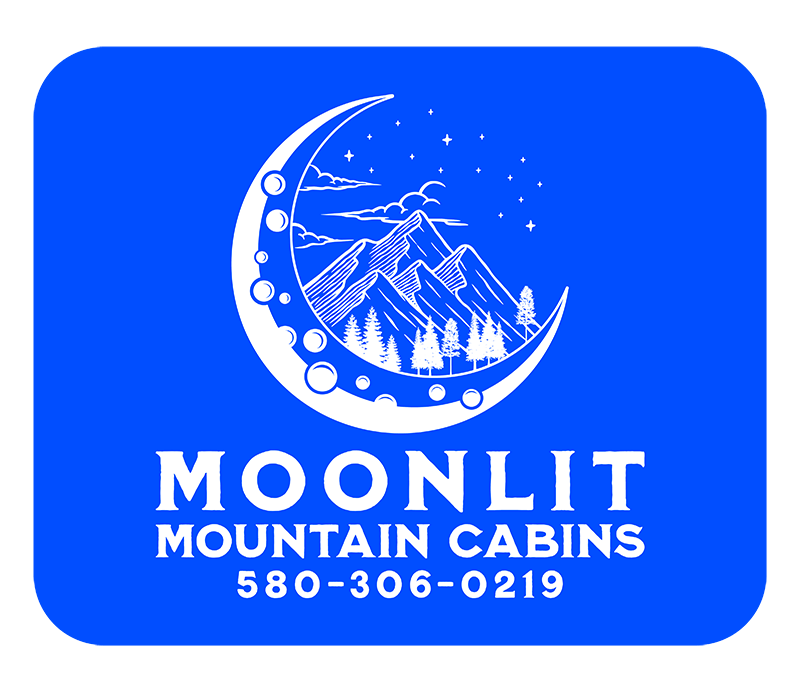 Logo belonging to Moonlit Mountain Cabins now providing cabin rentals in Broken Bow, OK, and surrounding areas.
